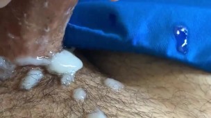 Jerkoff with thick load, needed to unwind.