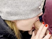 Public Fuck and Blowjob in a hotel elevator - risky cumshot on ass and whiped cum on elevator wall ! 4/16