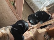 Школьница Примерила Кожаные Штаны И Попросила ТРАХНУТЬ ЕЕ. 2/16