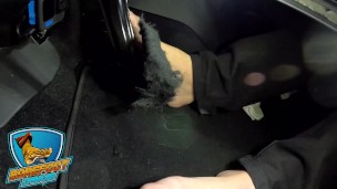 Me driving barefoot in Long Island NY