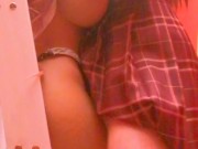 Having fun fucking my sex girl doll in college room scissoring and liking pussy open door risky 10/16