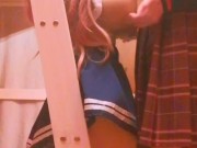 Having fun fucking my sex girl doll in college room scissoring and liking pussy open door risky 3/16