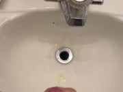 average or small? Cumshot in the bathroom
