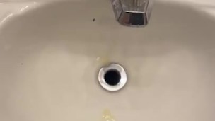 average or small? Cumshot in the bathroom
