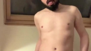 Hetero guy in sexy underwear goes playful at night and cums lavishly