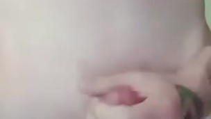 Tattooed guy solo jerks big cock