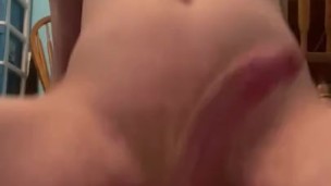 Sexy hot horny stud cumming with dildo