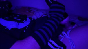 Needy femboy humps waifu body pillow and fucks fleshlight