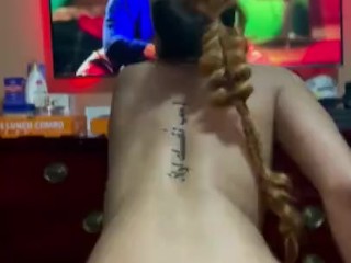 Ebony blonde bounce on big black dick