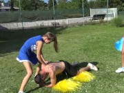 cheerleader kicking fun