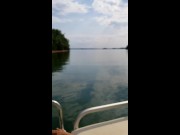 MILF Public Sex on Boat on Lake – cum shot on tattoo 9/16