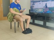 milf with big ass fucked me in a chair when find out I was masturbating 4/16