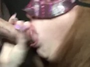 ASMR Redhead Milf sucks cock for a quick finish and load in mouth  3/16