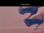 Side view of heels with nylons and more!  2/16