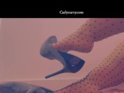 Side view of heels with nylons and more!  6/16