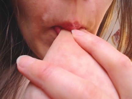 ASMR intense close up puffy nipples sucking