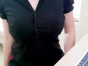 ASMR Hot Little Intern Gives Boss JOI And Helps Him To Cum.