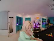Seductive blonde with big boobs gives you a steamy show in VR 4/16