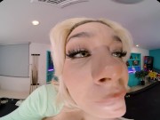 Seductive blonde with big boobs gives you a steamy show in VR 7/16