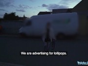 Public Agent Amateur looking babe loves to tease with a lollipop before having sex 5/16