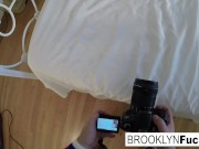 Brooklyn puts a toy in her pink pussy 14/16