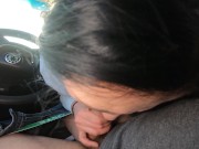 Quick blowjob with swallow in the car near the road 16/16