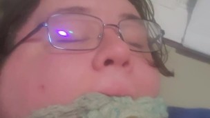 Fat Bastard deeply gagged and masturbating