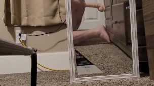 Fucking a huge dildo