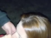 Public blowjob in park at night