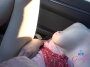 Vacay fun with horny amateur Kourtney Rae who sucks cock in car GFE POV 12/16