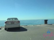 Vacay fun with horny amateur Kourtney Rae who sucks cock in car GFE POV 4/16