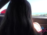 Vacay fun with horny amateur Kourtney Rae who sucks cock in car GFE POV 7/16