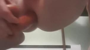 Playing with my girlfriend's 8inch dildo while she is at work!