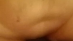 Chubby hump pillow and dry cum in chastity cage