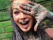 Anuskatzz WINK for you. More on Tiktok - name: Anuskatzz // SFW tattoo girl ink dreadlocks erotic 14/16