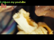 BANANA ASMR - FREE Youtube channel + Film by: Lily Lu / Model: Anuskatzz + Em / Tattoo ink SFW 13/16