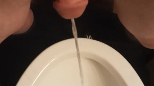 Pissing with hot moaning and talking