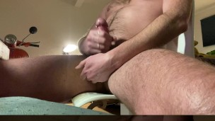 Moaning loudly as I shoot a nice big load. 2/22