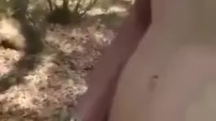 Outside naked cumshot