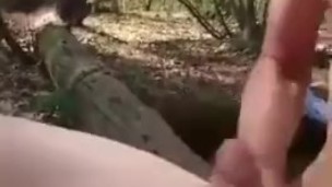 Twink Naked in public woods wanking hude cumshot