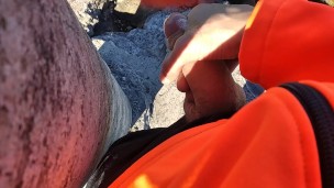 Jock in Fishnet Jerks his Big Fat Cock and Cums on Top of the Mountain 🗻🌲🍃