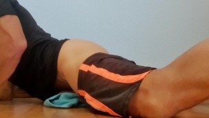 Ass fingering - sexy guy almost caught in a public place