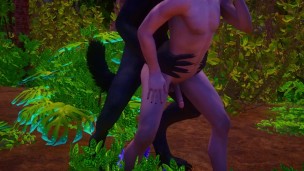 Hot sex With a Furry werewolf