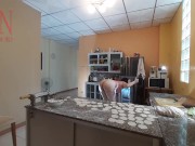 A naked housewife is preparing dinner in the kitchen. The depraved whimsical housekeeper Bra 1 8/16