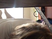 Рыжая школьница жестко сосет и скачет на члене 12/16