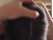 Рыжая школьница жестко сосет и скачет на члене 2/16