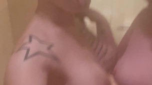 Aspen vacation shower play!