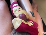 Slapping dick with footjobsock ❣️💕 12/16