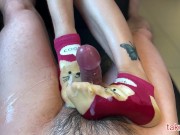 Slapping dick with footjobsock ❣️💕 16/16