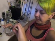 She drinks 11 loads of collected cum from a glass 15/16